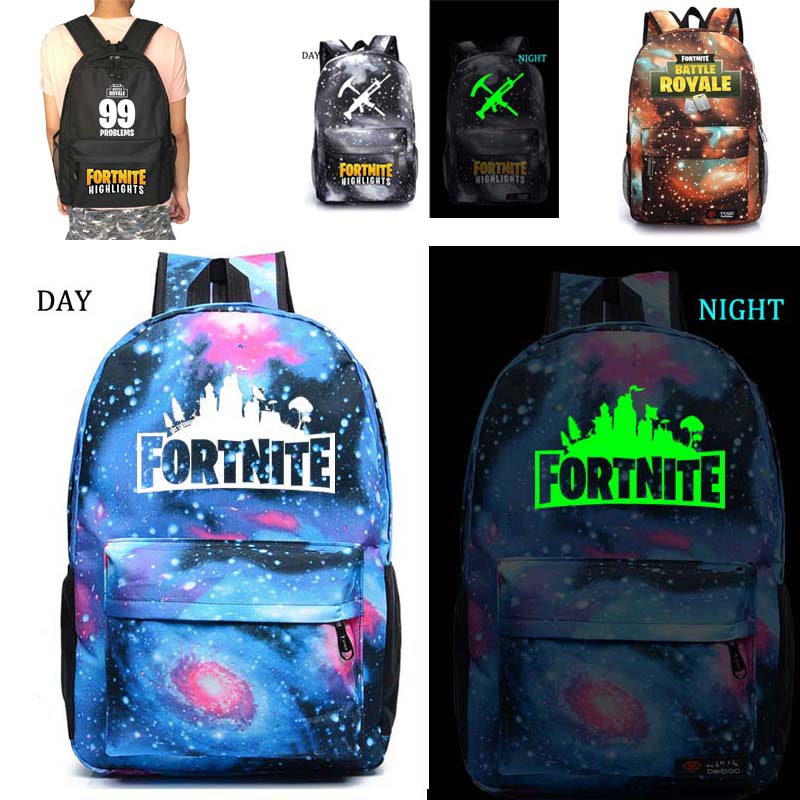 Fortnite Battle Royale school bag noctilucous backpack.