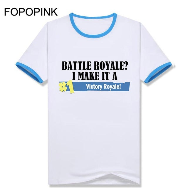 Short Sleeve T-Shirt Men Oversized 5Xl Funny Tshirt Print Fortnite Battle Royale I Make It A Victory T Shirt Tee Shirt Homme Z45