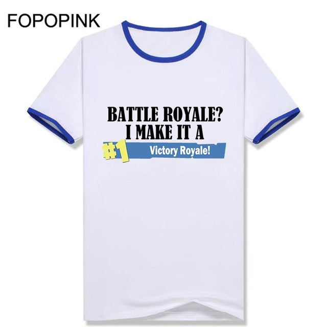 Short Sleeve T-Shirt Men Oversized 5Xl Funny Tshirt Print Fortnite Battle Royale I Make It A Victory T Shirt Tee Shirt Homme Z45