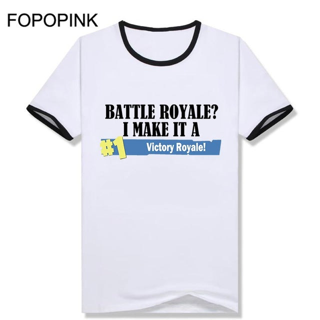 Short Sleeve T-Shirt Men Oversized 5Xl Funny Tshirt Print Fortnite Battle Royale I Make It A Victory T Shirt Tee Shirt Homme Z45